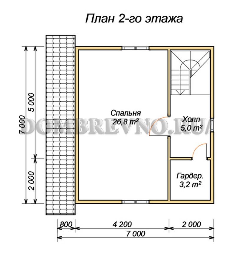 Заказать «Дом из бруса №148 Ника» 7x7 м. и площадью 89 кв.м. в Москве ...